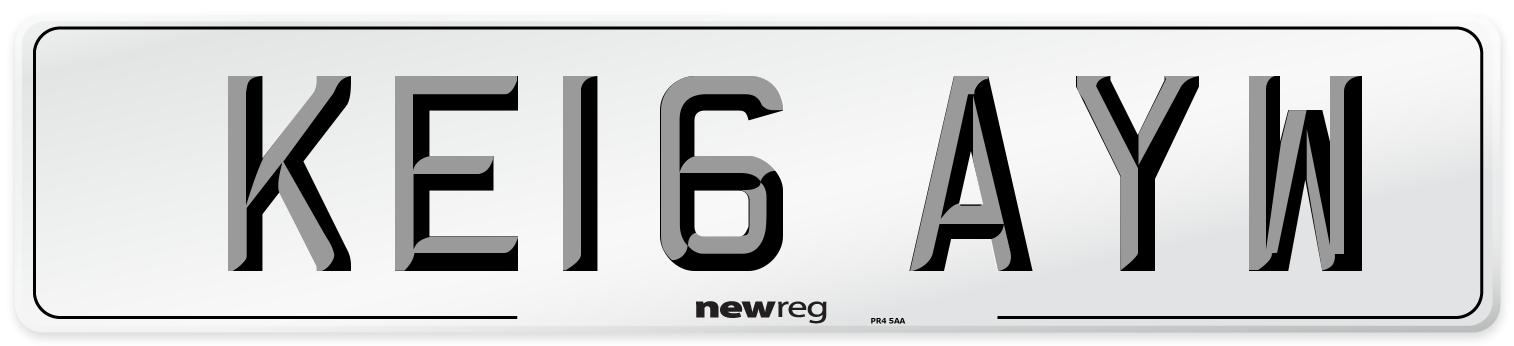 KE16 AYW Number Plate from New Reg